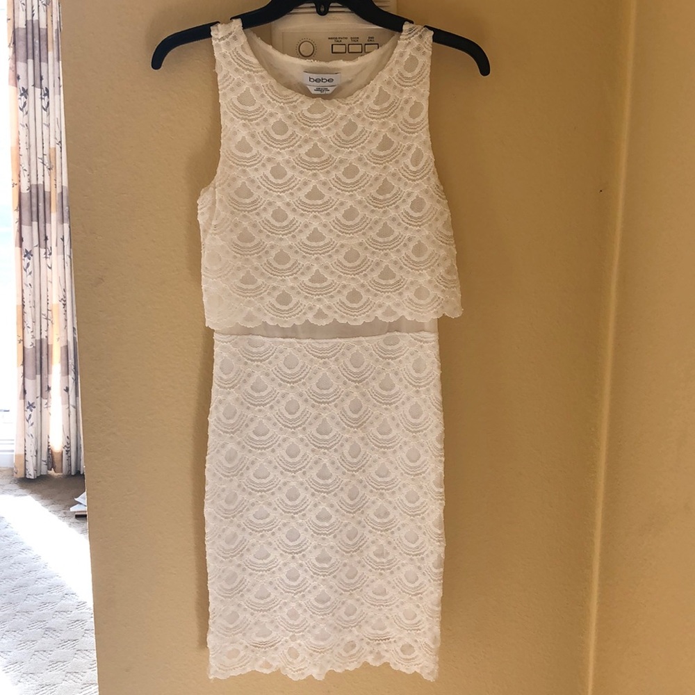 Bebe white lace dress